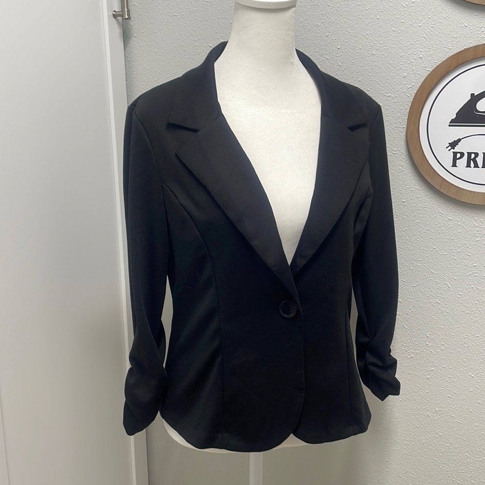Auliné Collection Black Single-Button Blazer Size Large (L)